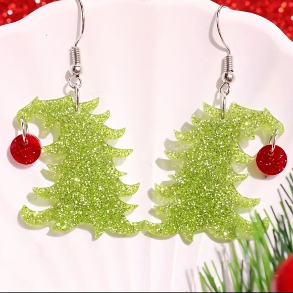 The Grinch Who Stole Christmas Tree Earrings - NEW - Picture 2 of 7